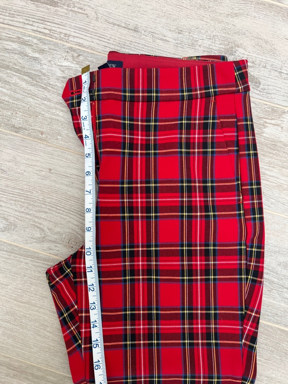 JCREW Factory Red Plaid Straight-Leg Pants - Picture 7 of 9